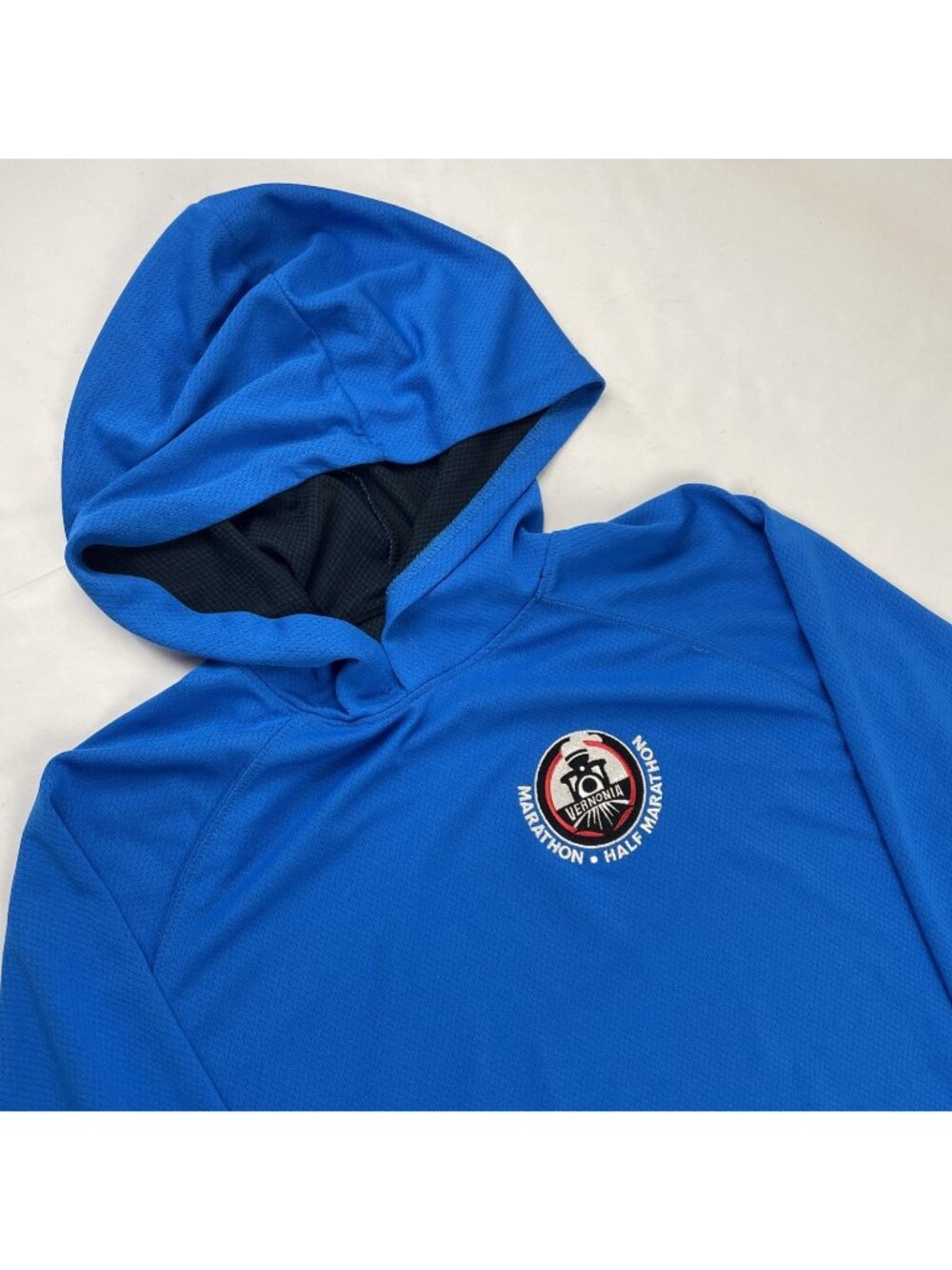 Leslie Jordan Cheetah DUO Hoodie Men’s L Blue Vernonia Marathon Pullover Light